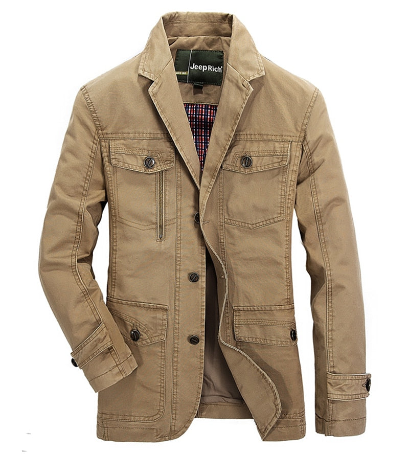 New Casual Denim Jacket Men 100% Cotton Business Coat Male Brand Clothing Stylish Autumn winter Suit Blazer Jean Jacket Man