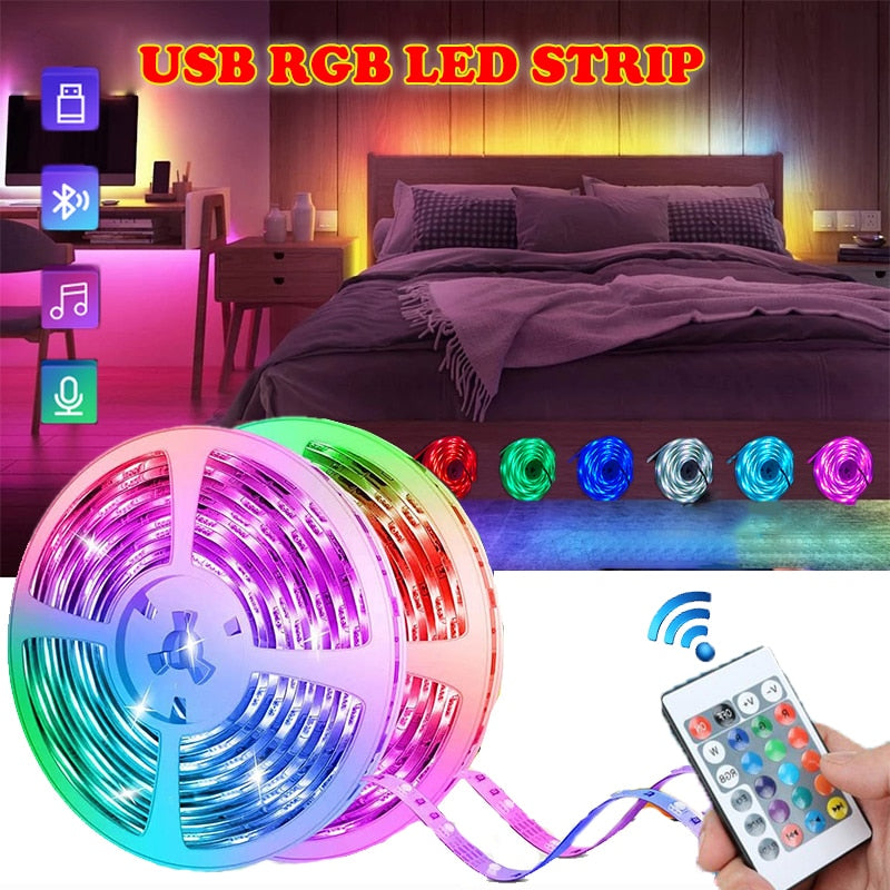Led Lights for Bedroom (2 Rolls of 50ft) Music Sync Color Changing LED Strip Lights with Remote Control 5050 RGB LED Strip, LED Lights for Room Home Party Decoration